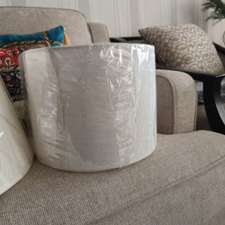 Drum Lampshade with Gold Trim