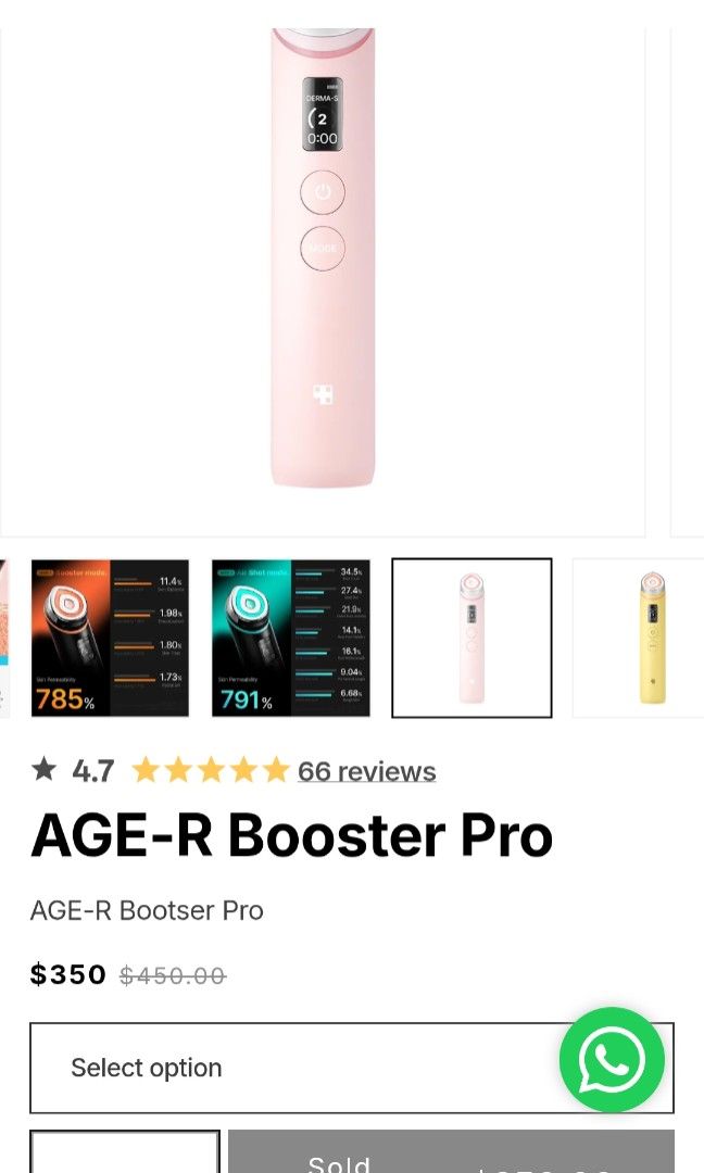 Pink 🩷 Medicube AGE-R Booster Pro (Category: Face Care) located in Singapore. Submitted by titianum (Listing ID 1452515567, Image 1). Description: Brand New Box Sealed No more Warranty.