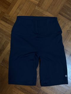 Navy Blue High-Waisted Biker Shorts