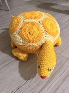 Handmade Crochet Turtle Pillow Cushion