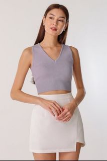 LOVET Celia V-neck Knit Top (Wisteria Purple)