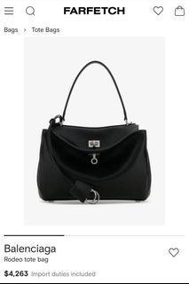 Balenciaga Rodeo Tote Bag Black Leather