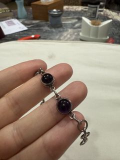 Vintage sterling silver and amethyst bracelet