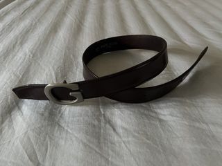 Gap Guess Italian genuine leather vintage stitched brown belt
