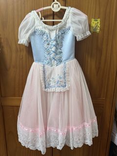 Blue and Pink Ballet Tutu Dress with Floral Embellishments