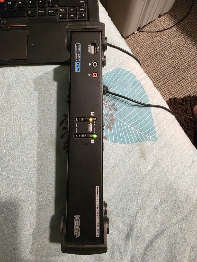ATEN CS1782A 2-Port USB DVI KVM Switch (Category: Cables & Adaptors) located in Singapore. Submitted by saifuddin51 (Listing ID 1448099702, Image 1). Description: - ATEN CS1782A KVM Switch - Supports 2 Computers - Supports 2 USB 2.0 Devices - DVI Video Ports - Easy front panel button switching - Tested and confirmed working - Ideal for managing multiple systems.