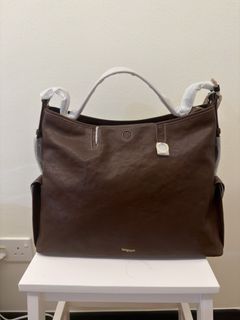 Songmont Brown Leather Hobo Bag (Large)