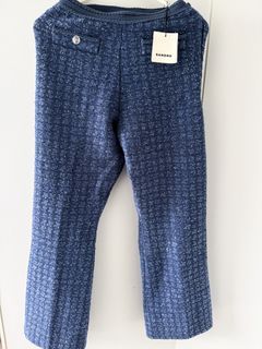 Sandro Blue Tweed Sequined Trousers