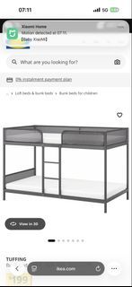IKEA TUFFING Bunk Bed - Dark Grey