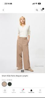 Uniqlo Smart Wide Pants (Regular Length) - Beige