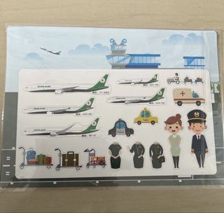EVA AIR Airplane and Airport Characteristics Sticker Set