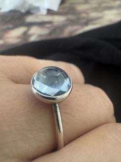 Sterling silver blue topaz ring