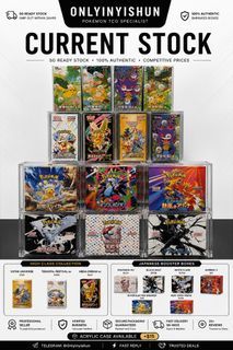 (💯 CHEAPEST) Pokemon Shrinked/Unshrinked Japanese Booster Box 151 Japanese/ mega dream ex/ Inferno X/ black bolt/ white flare/ Super electric breaker/ Heat wave arena/ Vstar universe/ Terastal festival/ shiny treasure/ Chinese 151 volume 1,2,3,4/ Psa tcg