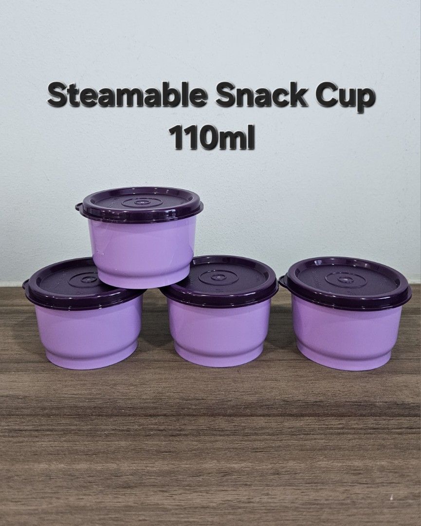 Tupperware Steamable Snack Cup 110ml (4) (Category: Food Organisation & Storage) located in Singapore. Submitted by _authentic_ (Listing ID 1454897599, Image 1). Description: .