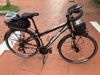 Hybrid  Road Touring Bicycle with Butterfly Handlebar and Accessories