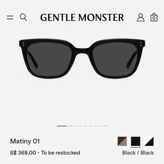 Authentic Gentle Monster Matiny 01 Black Sunglasses