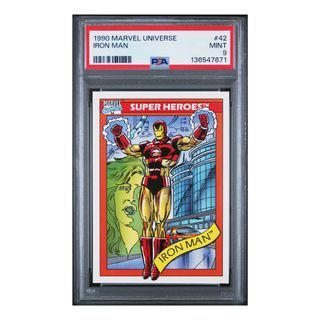 PSA 9 Iron Man Excellent Centering 1990 Marvel Universe card