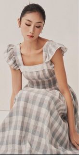 Augustine Maxi Dress - Dusty Turquoise Gingham