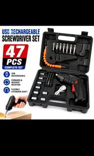 USB Rechargeable Electric Screwdriver Set – 47pcs Complete Kit 🔋