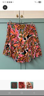 Colorful Floral Print Ruffl Skirt shorts