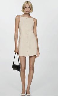 Mango Square Neck Button Front Dress