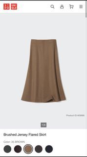 Uniqlo Brushed Jersey Flared Skirt - 35 Brown