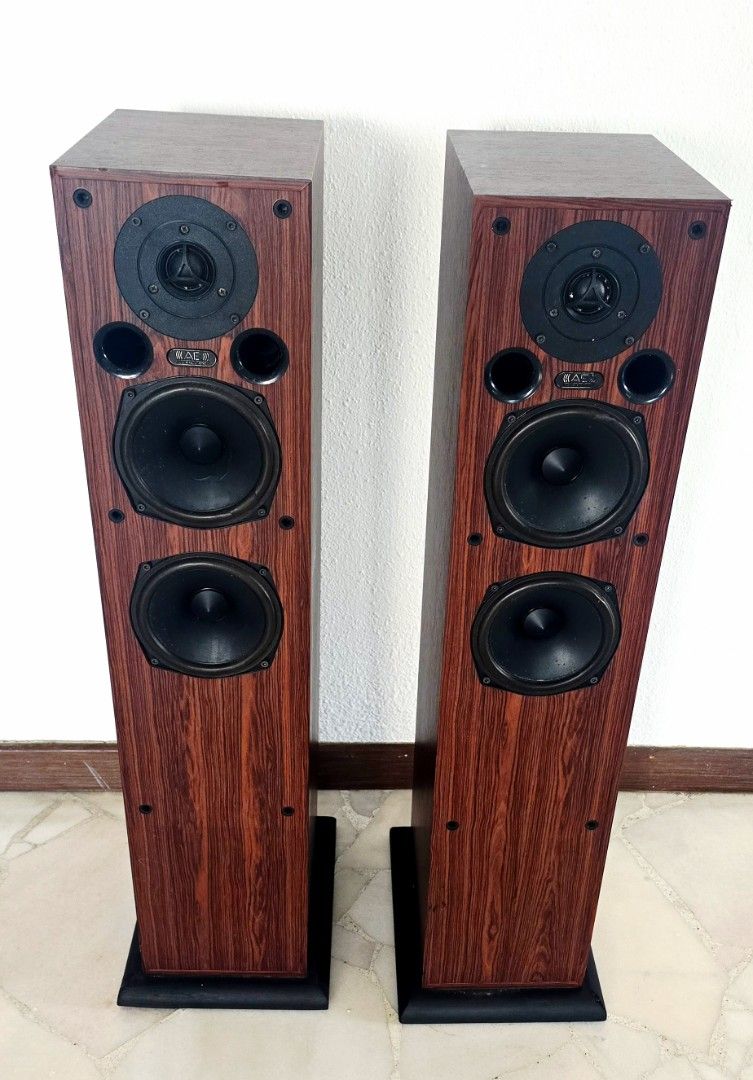 Acoustic Energy Floorstanding Speakers (Category: Soundbars, Speakers & Amplifiers) located in Singapore. Submitted by trackwise (Listing ID 1455520509, Image 2). Description: Acoustic Energy AE109 floorstanding loudspeakers, a legendary British hi-fi design Soild build and heavy weights. Pl noted 1 mid driver need form replacement caused by storage. besides its look shinny and good shape Selling cheap cheap at $150 only and sold no testing no re