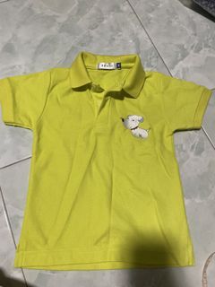 Brand new kids bright yellow polo tee S for 3-5 years old ptp 31cm