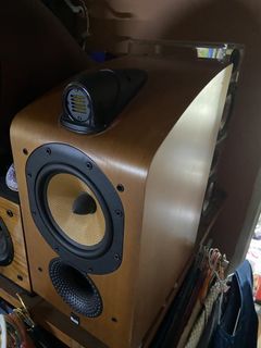 B&W 705 Speakers - Cherry Wood Finish