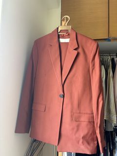 COS Rust Orange Blazer and Pants Suit Set