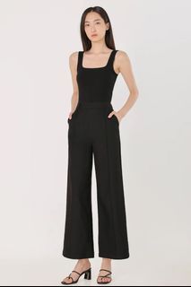 LOVET LONDYN PINTUCK STRAIGHT LEG PANTS - REGULAR (BLACK) XS
