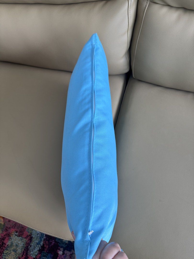 Blue Lumbar Cushion (Category: Cushions & Throws) located in Singapore. Submitted by croka (Listing ID 1455728127, Image 2). Description: - Soft blue lumbar cushion - Zipper closure for easy cleaning - Approximately 50cm x 25cm - Free but must be collected from Katong 437831 Thank you! .