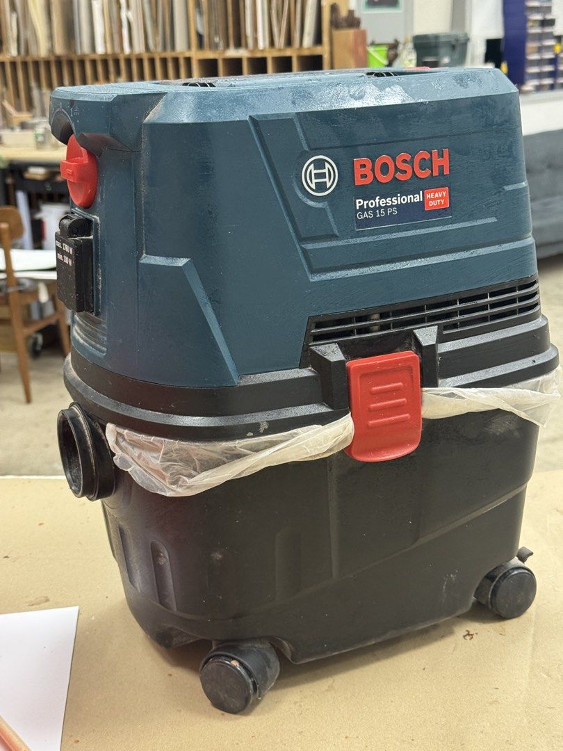 Bosch pro vacuum gas 15 ps heavy duty (Category: Vacuum Cleaner & Housekeeping) located in Singapore. Submitted by xavier231 (Listing ID 1455827010, Image 1). Description: Up for sale is the Bosch vacuum gas 15 PS pro heavy duty shop vac. I used it really sparingly. It was connected to my tablesaw and I only used it when the Table Saw was on. It's still in great condition and works perfectly comes with a hose, a cyclone separator and the vacuum e