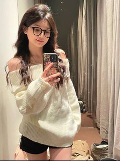 cream offshoulder top