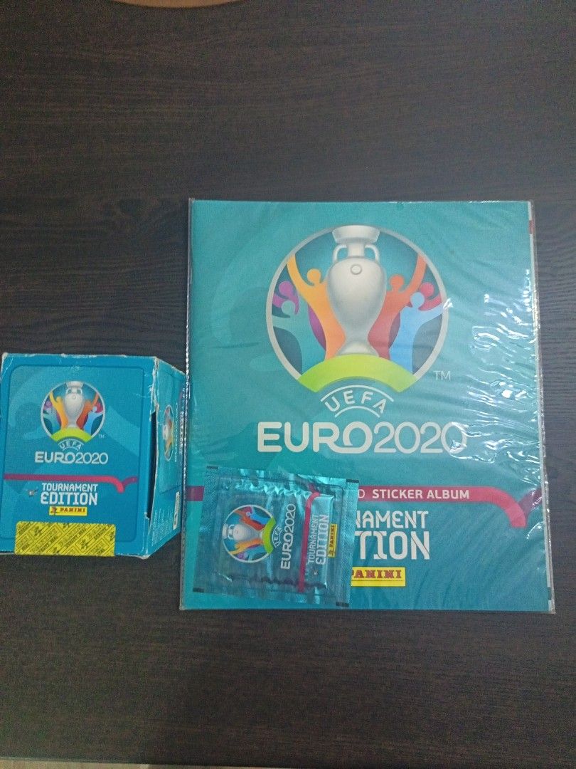Euro 2020 Panini cards(50packets n album) (unopened) (Category: Card Packs) located in Singapore. Submitted by empan21 (Listing ID 1455773065, Image 1). Description: - Euro 2020 Panini sticker album and booster box - Official Tournament Edition - Sealed booster box for collecting - Relive the excitement of Euro 2020 - Ideal for football and sticker collectors.