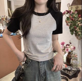 grey raglan baby tee 
