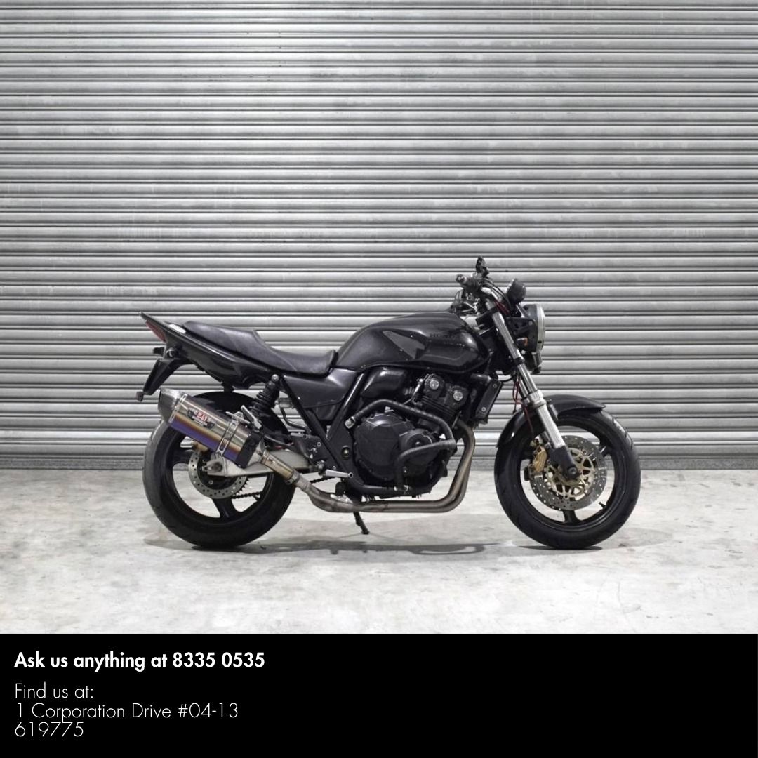 [SALE] HONDA CB400 REVO 1 (Category: Class 2A) located in Singapore. Submitted by throttlesalessg (Listing ID 1455780856, Image 1). Description: HONDA CB400 SUPER 4 REVO 1 COE till 20 JUL 2030 [CONSIGNMENT UNIT] Smooth to ride. View to believe! Comes with: - Yoshimura exhaust - Crashbar - Astar Brake Hose - Seat Block Off - Bar End Balancers - Bitubo Suspension - Rosso 2 Tyres View to believe. Arrange a viewing today! Loans available | Trade-ins 