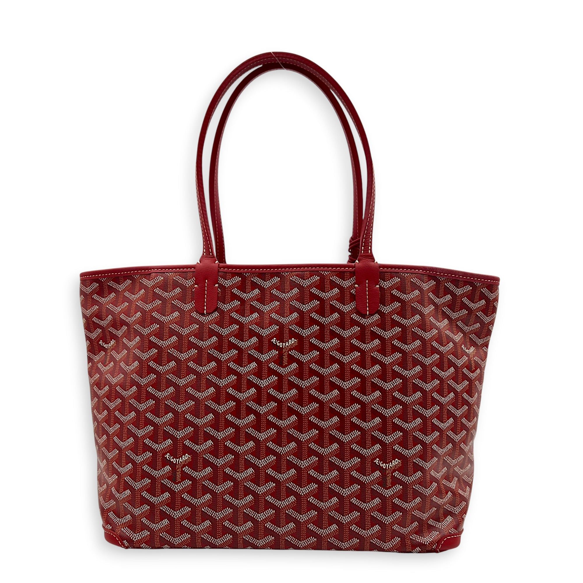Goyard Artois Red with Universal Clip Tote Bag in Coated Canvas, Silver hardware (Category: Bags & Wallets) located in Singapore. Submitted by carousellluxury (Listing ID 1450220790, Image 2). Description: SKU S2605-011917LL Material Coated Canvas Color Red with Universal Clip Hardware Silver Strap Not Included Dimension (L)30cm x (H)24cm x (W)14cm Accessories Care Card, Dust Bag, Receipt(s), Series ACM020252 Circa Est 2025 Microchipped FALSE Con