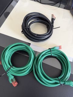Assorted Network Cables and Power Cords