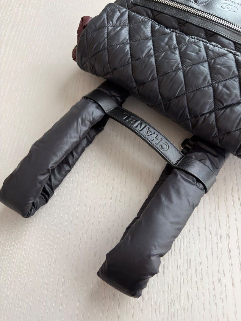 Chanel Coco Cocoon Backpack / Shoulder Bag Nylon Black Silver hardware (Category: Bags & Wallets) located in Singapore. Submitted by yasfinds (Listing ID 1456101015, Image 14). Description: Chanel Coco Cocoon Backpack / Shoulder Bag Excellent condition L36 H27 D10cm Nylon Black Silver hardware Series 13 (year 2009-2010) Comes with bag only F1408 Whats App: Kai @ +65 98263475.