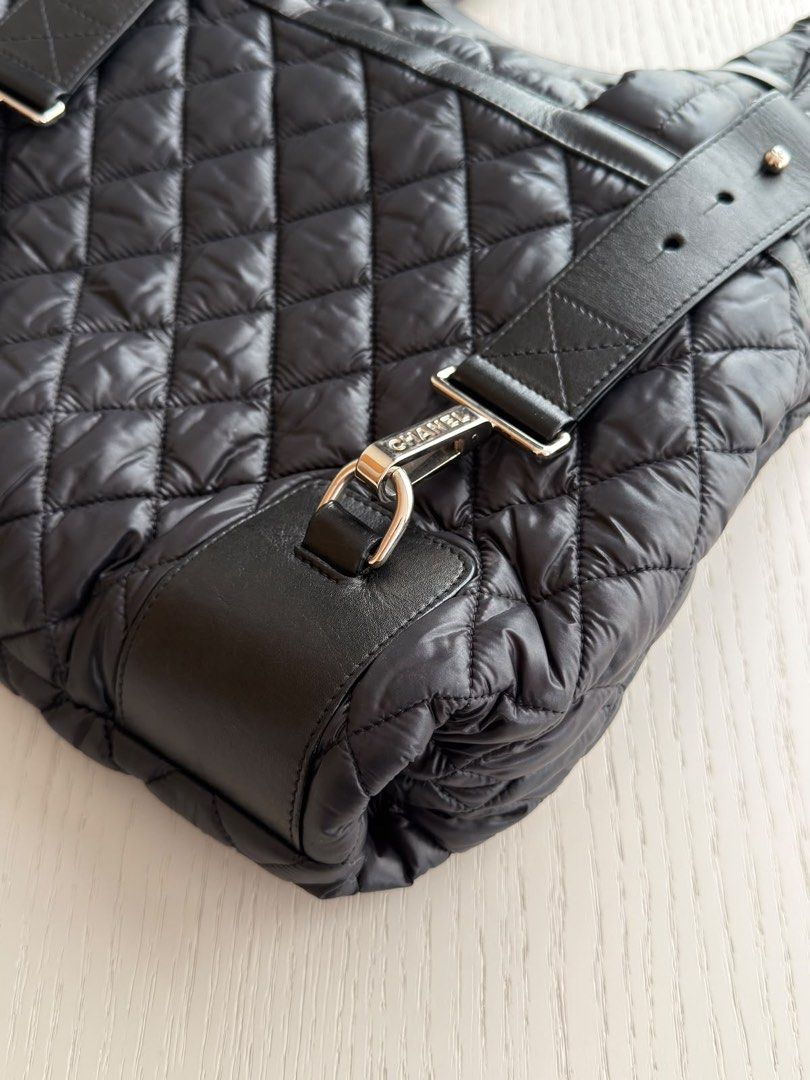 Chanel Coco Cocoon Backpack / Shoulder Bag Nylon Black Silver hardware (Category: Bags & Wallets) located in Singapore. Submitted by yasfinds (Listing ID 1456101015, Image 9). Description: Chanel Coco Cocoon Backpack / Shoulder Bag Excellent condition L36 H27 D10cm Nylon Black Silver hardware Series 13 (year 2009-2010) Comes with bag only F1408 Whats App: Kai @ +65 98263475.