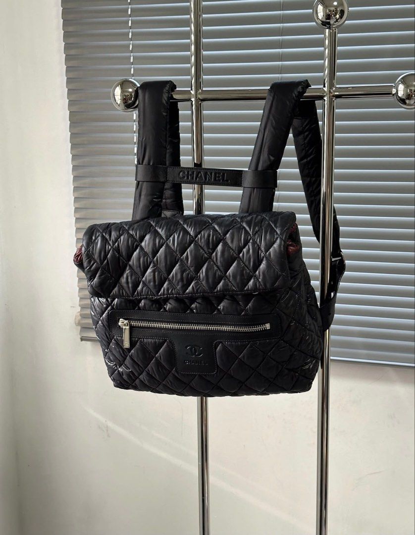 Chanel Coco Cocoon Backpack / Shoulder Bag Nylon Black Silver hardware (Category: Bags & Wallets) located in Singapore. Submitted by yasfinds (Listing ID 1456101015, Image 1). Description: Chanel Coco Cocoon Backpack / Shoulder Bag Excellent condition L36 H27 D10cm Nylon Black Silver hardware Series 13 (year 2009-2010) Comes with bag only F1408 Whats App: Kai @ +65 98263475.