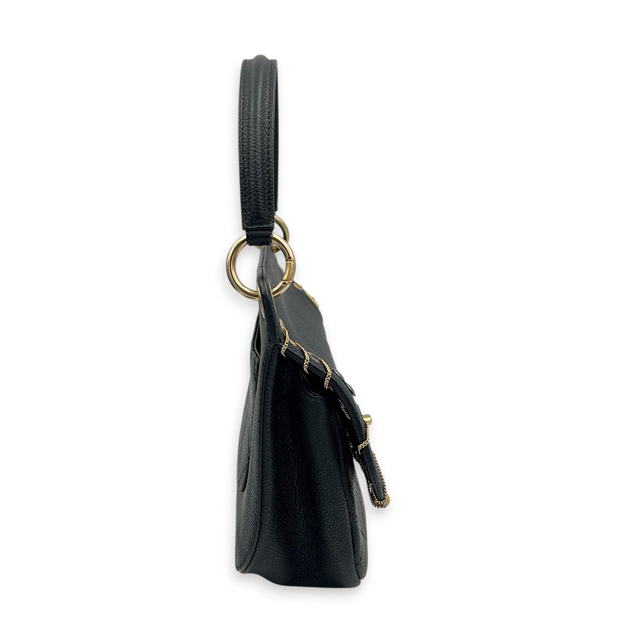 Chanel Piercing Chic Flap Top Handle Bag Black in Caviar Leather, Mixed hardware (Category: Bags & Wallets) located in Singapore. Submitted by carousellluxury (Listing ID 1440653109, Image 3). Description: SKU C2605-011920AN Material Caviar Leather Color Black Hardware Mixed Strap Included, detachable Dimension (L)23cmx(H)19cmx(W)8cm Accessories Dust Bag, Series 25341055 Circa Est 2018 Microchipped FALSE Condition - Surface: Light signs of wear -