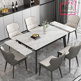 Extendable Dining Table | 11mm Sintered Stone | White Matte | Italian Minimalist | Foldable Stretchable 120 to 180cm | With Chairs Optional | Type 697 — Message Us for Latest Price