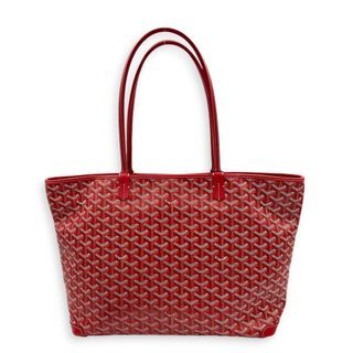 Goyard Artois Tote Bag GM Red in Coated Canvas, Silver hardware