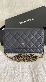 Chanel Black Caviar Gold Hardware Wallet on Chain (WOC)
