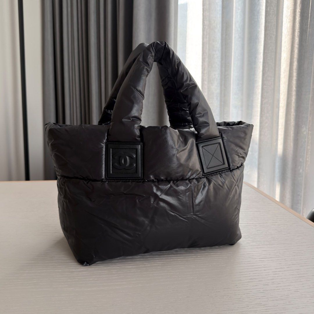 Chanel Coco Cocoon Tote Small Nylon Black Silver hardware (Category: Bags & Wallets) located in Singapore. Submitted by yasfinds (Listing ID 1456457110, Image 1). Description: Chanel Coco Cocoon Tote Excellent condition Small L44 H26 D14cm Handle drop 12cm Nylon Black Silver hardware Series 13 (year 2009-2010) Comes with Dust bag only F1508 Whats App: Kai @ +65 98263475.