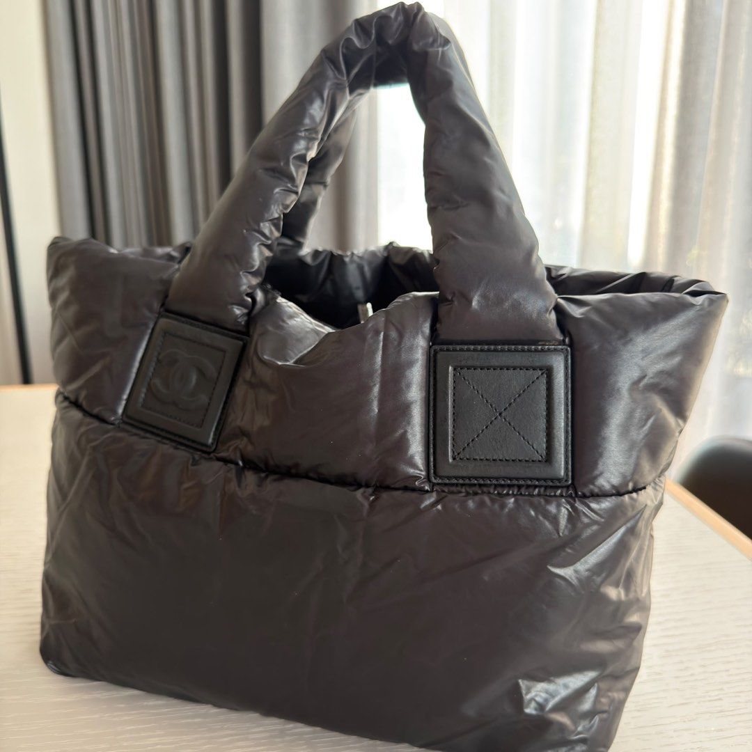 Chanel Coco Cocoon Tote Small Nylon Black Silver hardware (Category: Bags & Wallets) located in Singapore. Submitted by yasfinds (Listing ID 1456457110, Image 9). Description: Chanel Coco Cocoon Tote Excellent condition Small L44 H26 D14cm Handle drop 12cm Nylon Black Silver hardware Series 13 (year 2009-2010) Comes with Dust bag only F1508 Whats App: Kai @ +65 98263475.