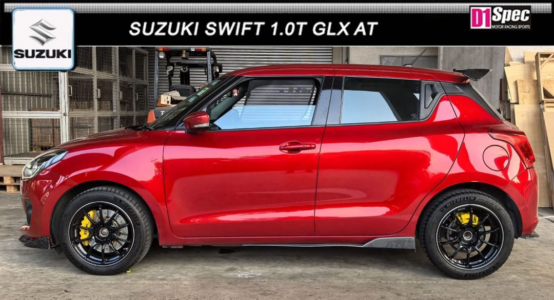 SUZUKI SWIFT 1.0T GLX ZC13 - D1 SPEC RS MID 4 POT BRAKE KIT WITH 302mm disc (Category: Brakes) located in Singapore. Submitted by fongkimexhaust (Listing ID 1456509673, Image 4). Description: SUZUKI SWIFT 1.0T GLX ZC13 Upgraded vehicle safety with our D1 SPEC front Mid 4 pot RS series Brake system with 302mm slotted/cross-drilled disc rotors D1 SPEC front Mid 4 pot BBK with 302mm slotted/cross-drilled disc rotors: - Mid 4 pot Caliper Materials : 