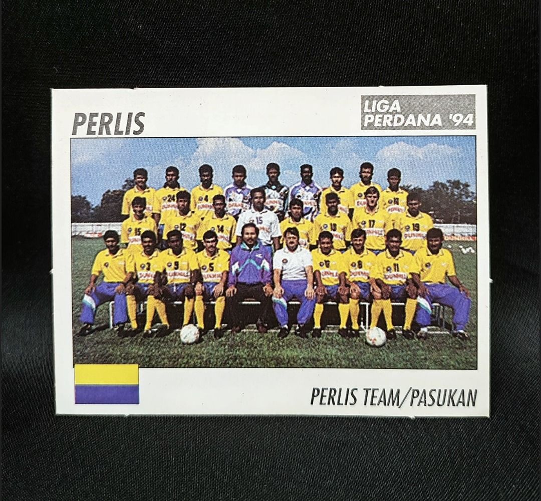 Vintage Liga Perdana '94 (Malaysian League / Malaysia Cup) Football Sticker #227 Perlis Team (Category: Vintage Collectibles) located in Singapore. Submitted by 80sreadingwoozard (Listing ID 1456571071, Image 1). Description: Vintage football sticker from the Liga Perdana '94 (Malaysian League / Malaysia Cup). Sticker #222 Perlis Team. CONDITION: - Good condition; with light surface wear. PAYMENT: (i) Bank Transfer / Postage (+$1.00 for normal ma